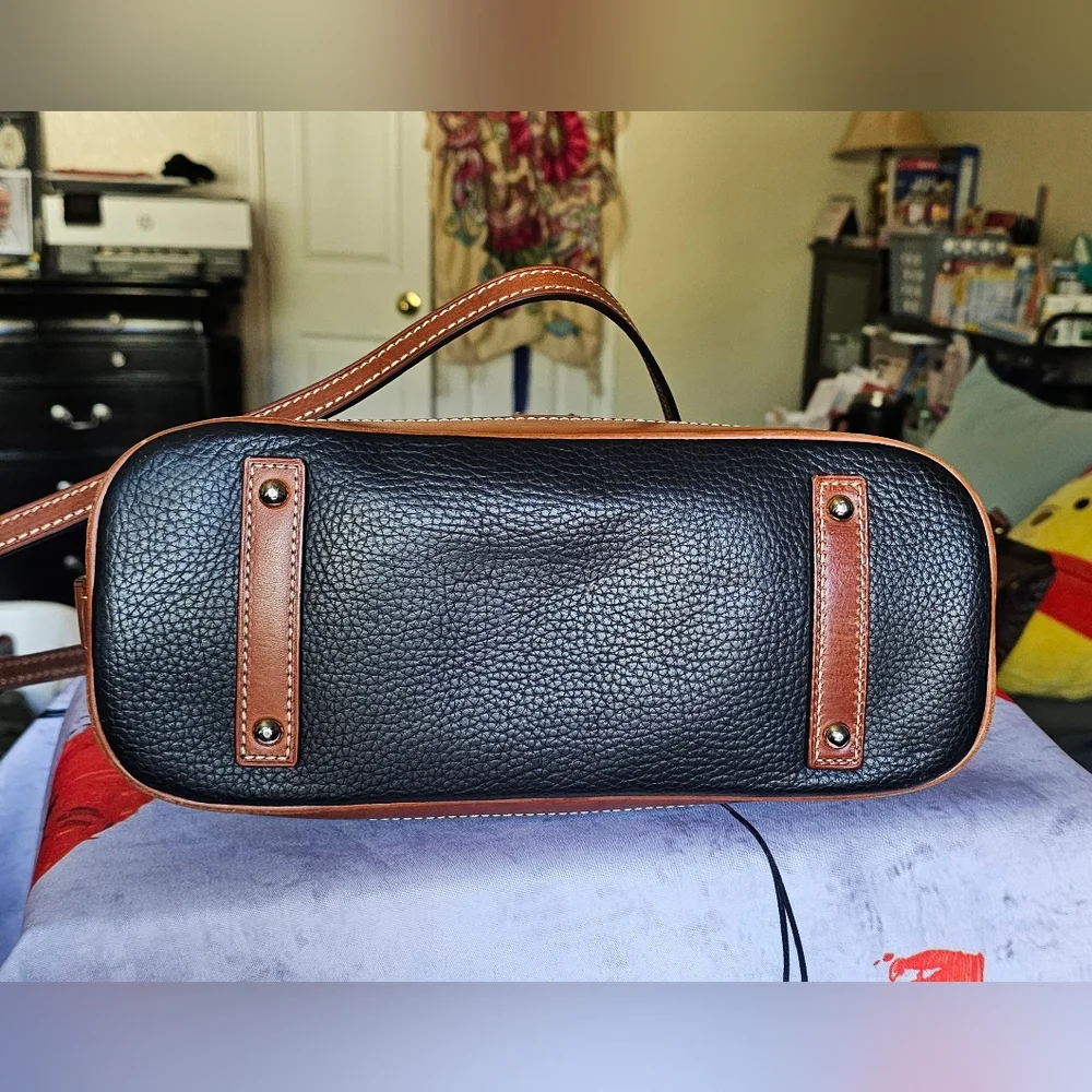 Dooney & Bourke Black and Brown Leather Satchel